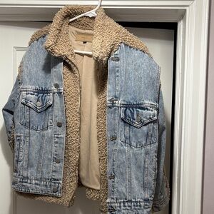 Blank NYC Beige Sherpa Lined Jacket